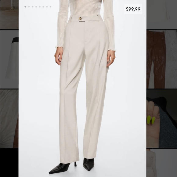 ***SOLD*** Mango Wide Leg (Lilac/Grey Coloured) Trousers - Picture 7 of 8